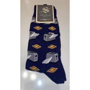 Socksmith Men’s 10-13 Buttered Toast And Toaster Novelty Socks
